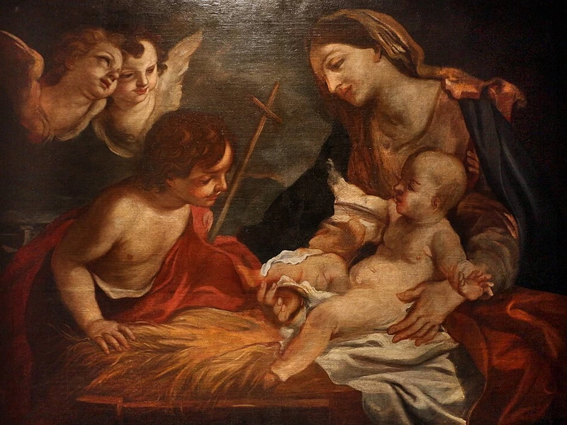 1641-Pier Simone Fanelli - Madonna col Bambino e san Giovannino, 1690 - Pinacoteca Comunale di Recanati